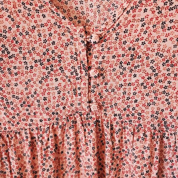 The Nines by Hatch Womens Micro Floral Maternity Long Sleeve Tunic Medium Pink - Picture 2 of 4